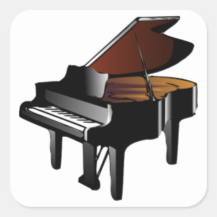 Piano Quadratischer Aufkleber
