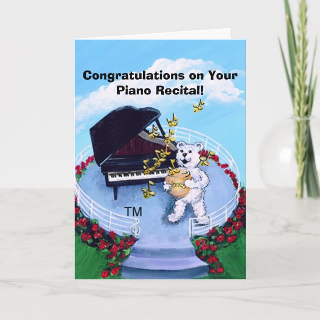 Piano Recital Card for Piano Students - Customized Karte (Vorderseite)