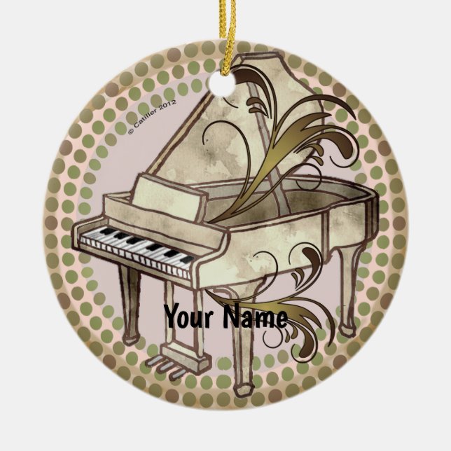 Piano Rhythm  Keramik Ornament (Vorne)