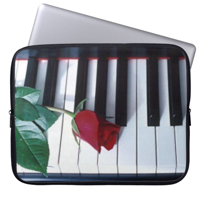 Piano-Rose Keyboard-Muster Laptop-Sieb Laptopschutzhülle (Vorderseite)