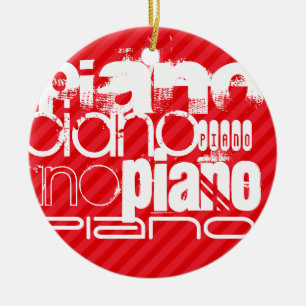 Piano; Scarlet Rote Streifen Keramik Ornament