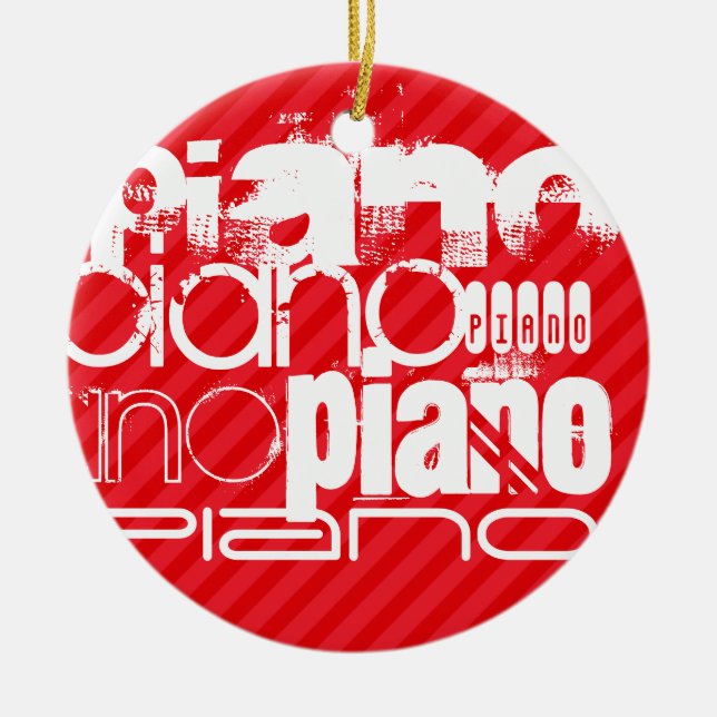 Piano; Scarlet Rote Streifen Keramik Ornament (Vorne)