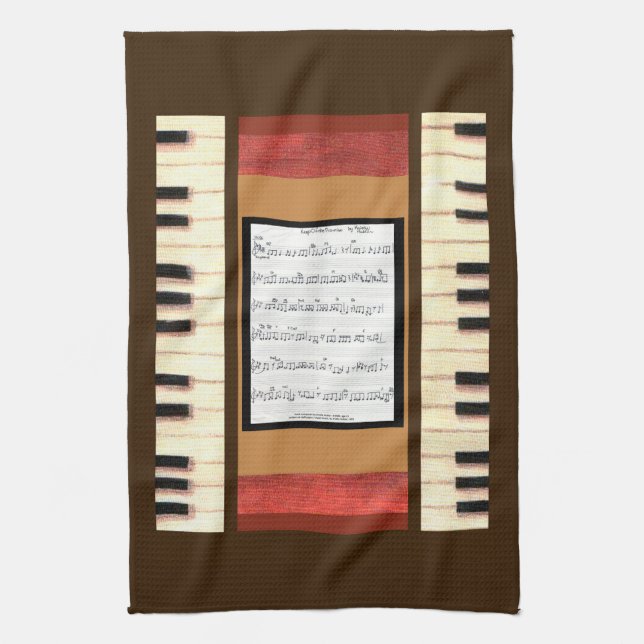 Piano Schlüssel Ränder Notenhandtuch Küchentuch (Vertikal)