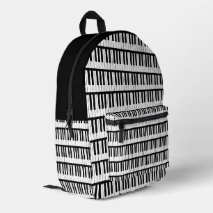 Piano-Schwarz-Weiß-Musikinstrument Bedruckter Rucksack