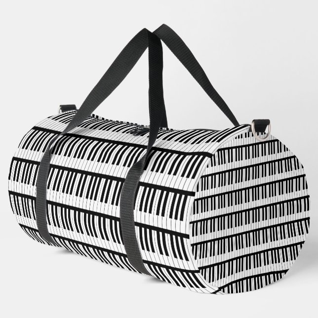 Piano-Schwarz-Weiß-Musikinstrument Duffle Bag (Linke Ecke)