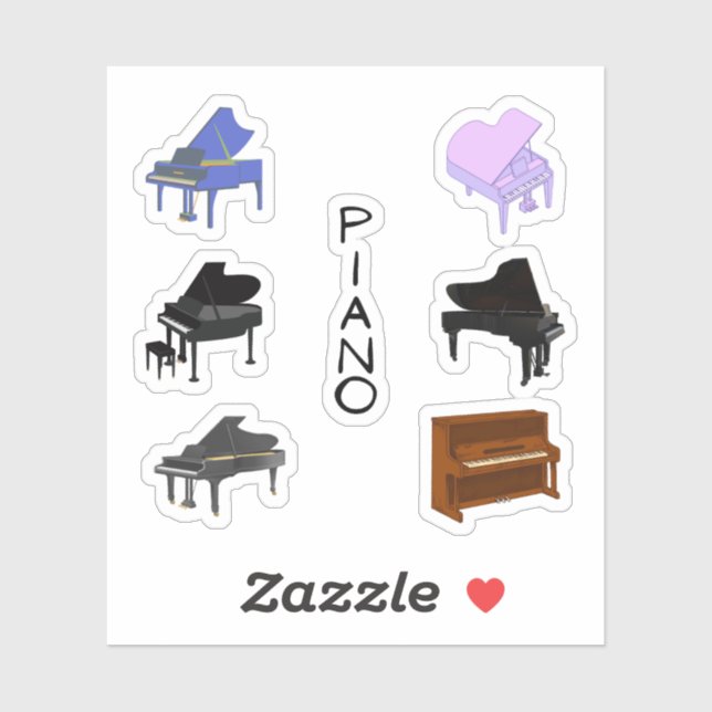 Piano Stickers Aufkleber (Blatt)