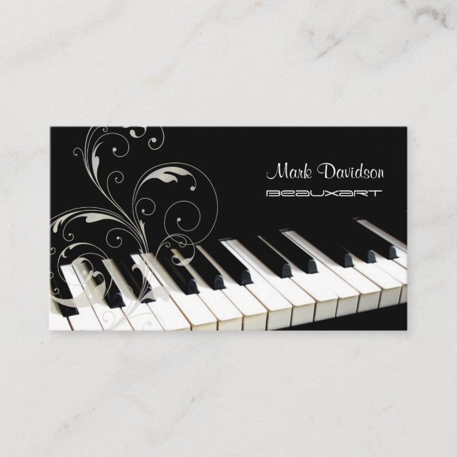 Piano-Tastatur+Wirbel/Lehrer/Tuner-Visitenkarten Visitenkarte (Vorderseite)