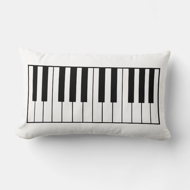 Piano-Tasten für Schwarzweiß Lendenkissen (Vorderseite)