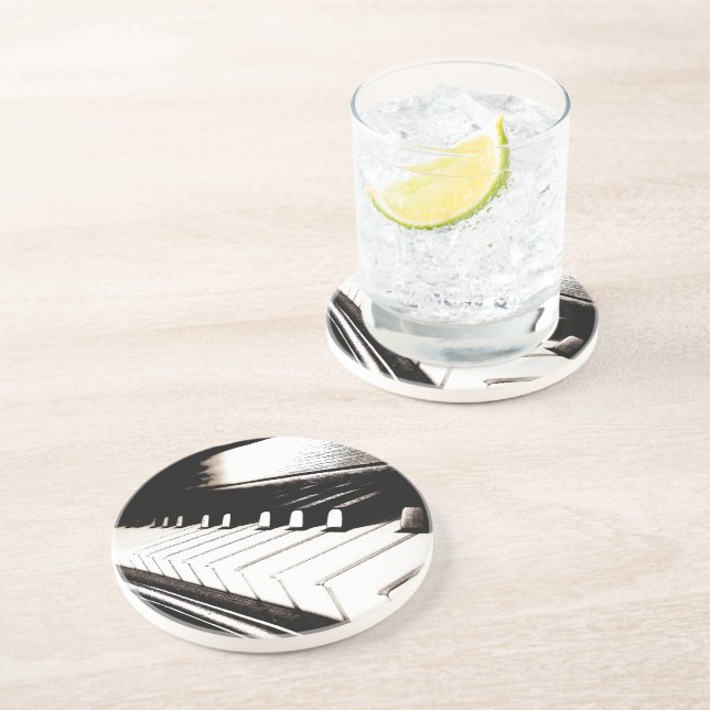 Piano-Tasten-Makro Sandstein Untersetzer (Seite)