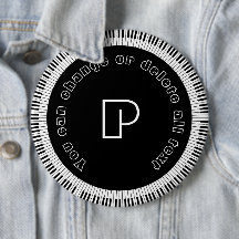Piano-Tasten Schwarz und Weiß Mit Monogramm