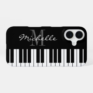 Piano-Tasten, schwarz und weiß, monogramm iPhone 1 16 Hülle