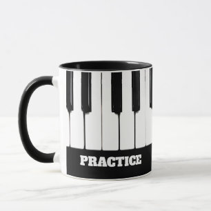Piano-Tasten "Üben" Anpassbare Text-Tasse Tasse