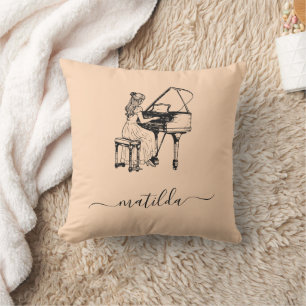 Piano Teacher Geschenk Peach Eleganter Pianist Kissen