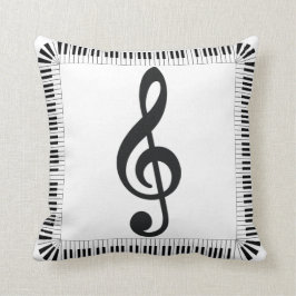 Piano Treble Bass Clef Kissen 16" x 16"