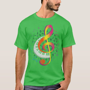 Piano Treble Clef Retro Musiker Pianist T-Shirt