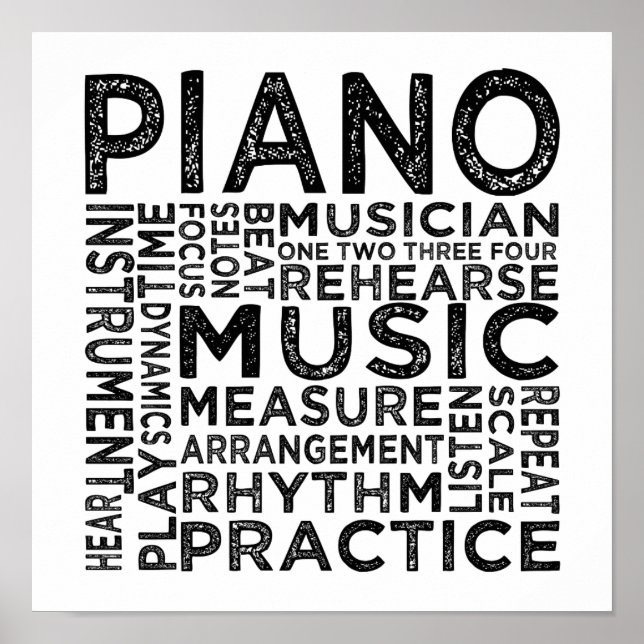 Piano Typografie Poster (Vorne)