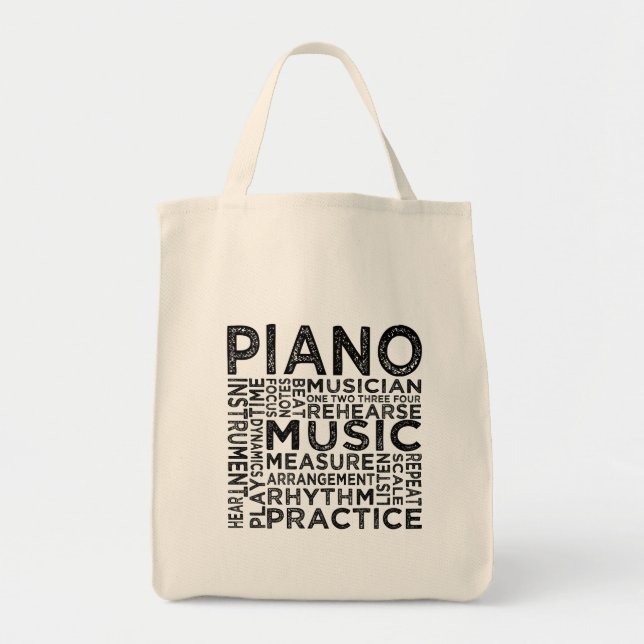 Piano Typografie Tragetasche (Vorne)