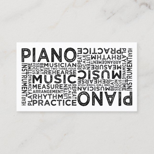 Piano Typografie Visitenkarte (Vorderseite)