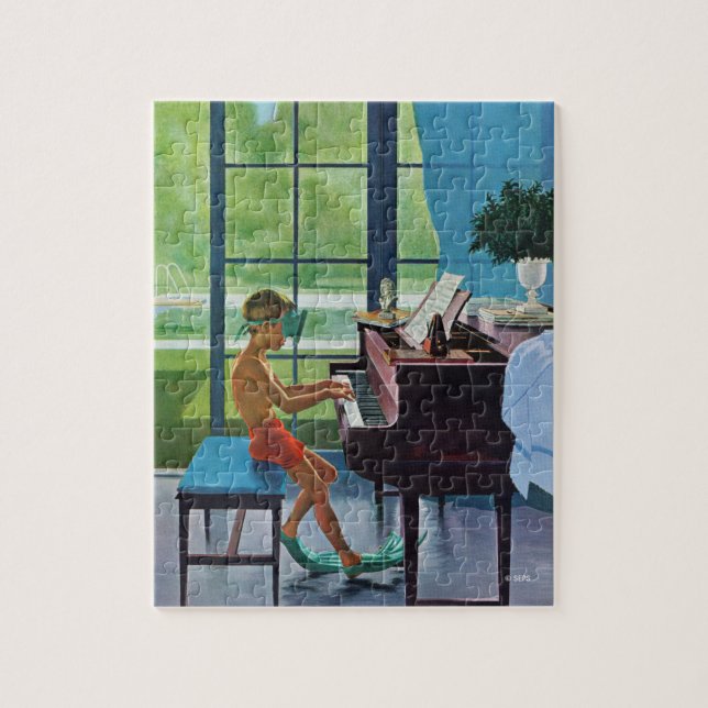 Piano-Übung am Pool (Vertikal)