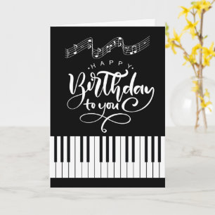 Piano- und Musik-Themen-Geburtstag Karte