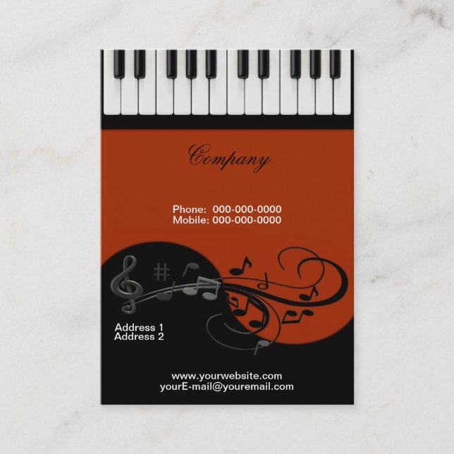 Piano-Visitenkarte Visitenkarte (Vorderseite)