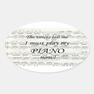 Piano Voices Dit Doit Jouer Oval Sticker