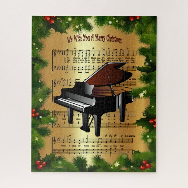 Piano ~ "Wir wünschen Ihnen ein frohes Weihnachtsf (Vertikal)
