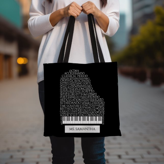 Piano Word Cloud-Geschenk für Klavierlehrer Tasche (Von Creator hochgeladen)