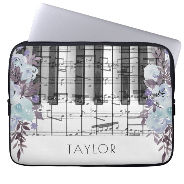 Pianoblume Blumen individuelle Name Laptopschutzhülle (Vorderseite)