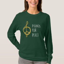 Pianos pour T-shirt de la douille des femmes de