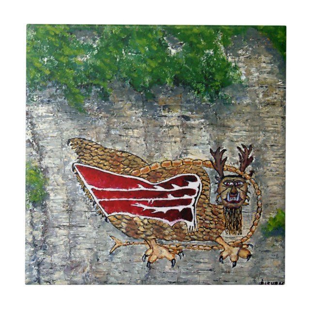 Piasa Bird Illinois Native American Legende Fliese (Vorderseite)