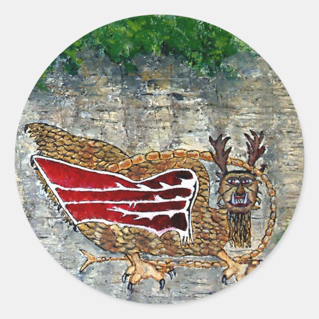 Piasa Bird Illinois Native American Legende Runder Aufkleber (Vorderseite)