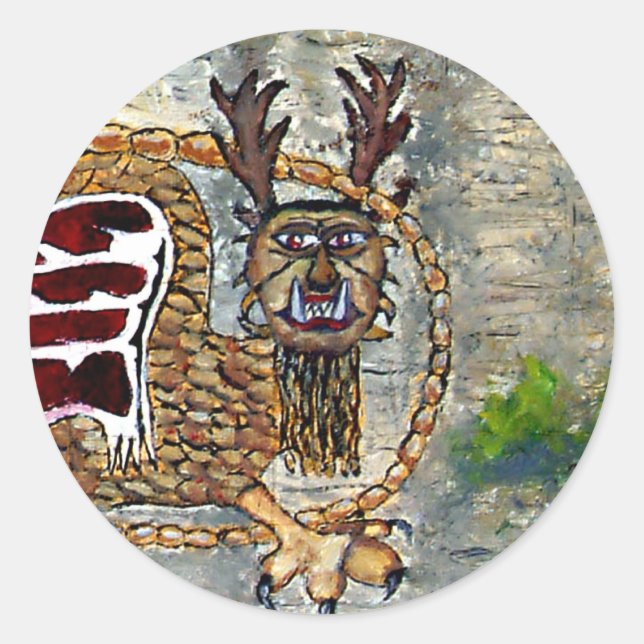Piasa Bird Native American Legend Classic Round St Runder Aufkleber (Vorderseite)