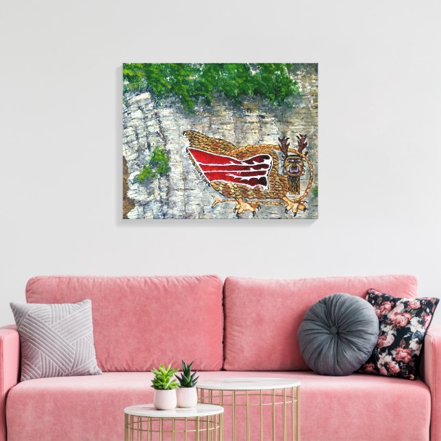 Piasa Bird: The Illinois River Legend Leinwanddruck (Insitu (Wohnzimmer))