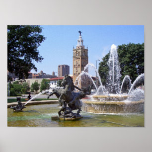 Piazza-Brunnen Kansas City, Missouri Poster