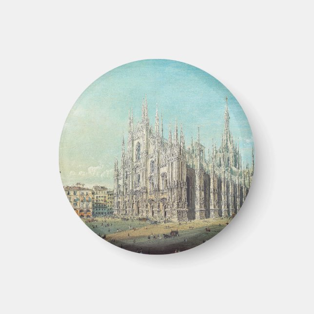Piazza del Duomo, Mailand by Carlo Bossoli Magnet (Vorne)