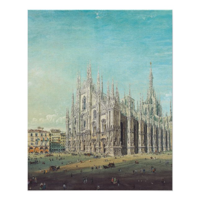 Piazza del Duomo, Mailand by Carlo Bossoli Poster (Vorderseite)