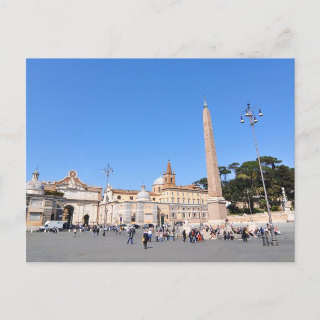 Piazza del Popolo, Rom, Italien Postkarte (Vorderseite)
