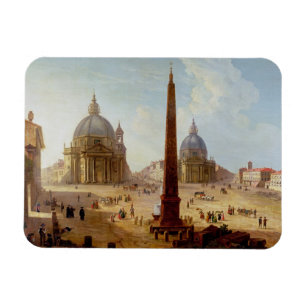 Piazza Del Popolo, Rom (Öl auf Leinwand) Magnet