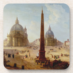 Piazza Del Popolo, Rom (Öl auf Leinwand) Untersetzer