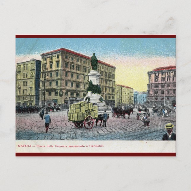 Piazza della Ferrovia, Neapel, Italien Postkarte (Vorderseite)