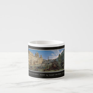 Piazza Navona, Rom benutzerdefinierte Monogramm-Ta Espressotasse