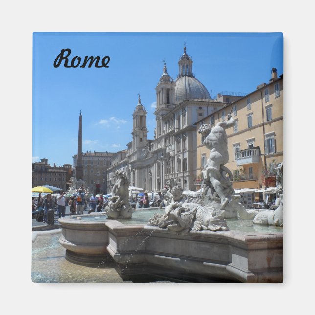 Piazza Navona- Rom, Italien Magnet (Vorne)