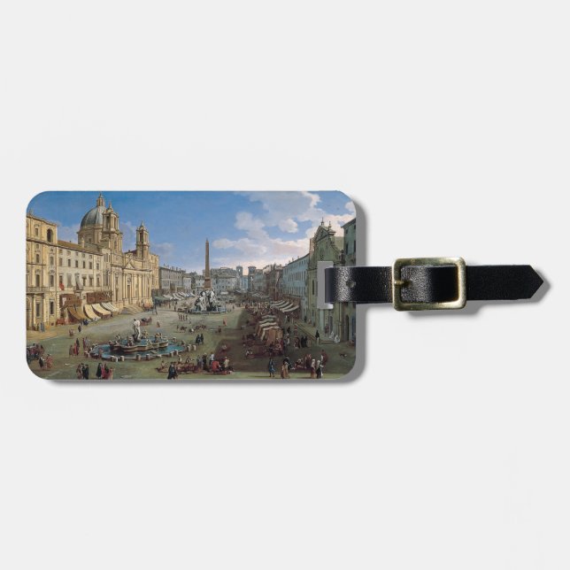 Piazza Navona, Rom Kunst Gepäckanhänger (Vorderseite horizontal)