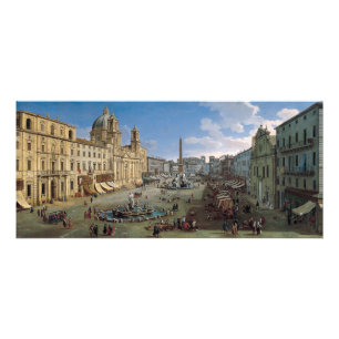 Piazza Navona, Rom, Kunstgestänge Werbekarte