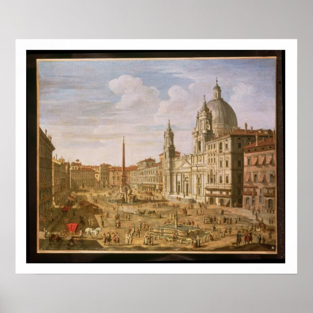 Piazza Navona, Rom, Richtung Süden Richtung Palazz Poster (Vorne)