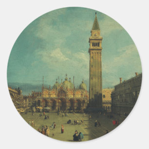 Piazza San Marco von Canaletto Runder Aufkleber
