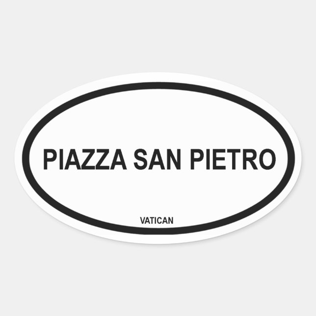 PIAZZA SAN PIETRO OVALER AUFKLEBER (Vorderseite)
