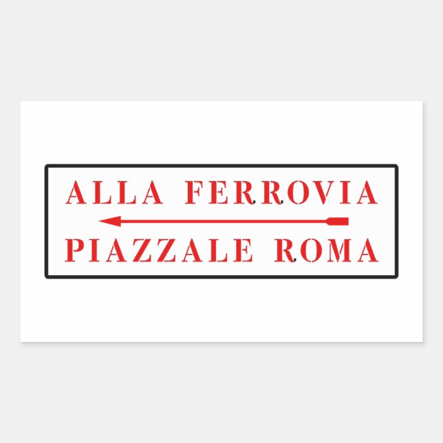 Piazzale Roma, Venedig, Italienisches Straßenzeich Rechteckiger Aufkleber (Vorderseite)
