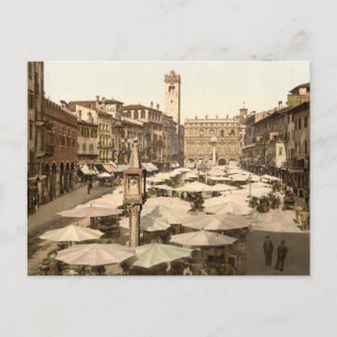 Piazzi delle Erbe, Verona, Italien Postkarte